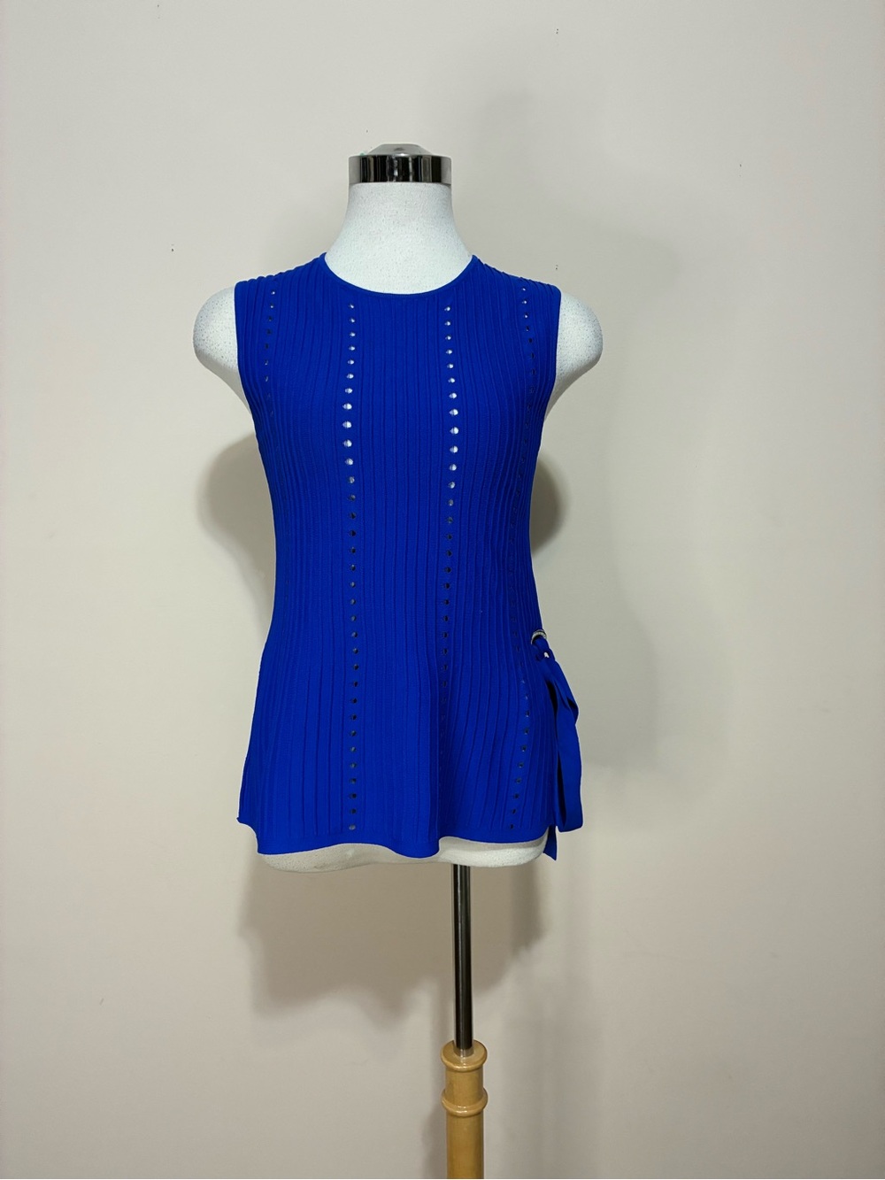 Ted Baker Jehsii Sleeveless Ribbed Knit Top in Cobalt Blue